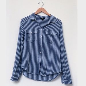 PAIGE Striped Button Down Shirt (S)